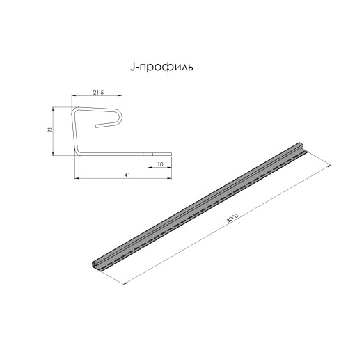 J-профіль коричневий L=3м Софіт RainWay