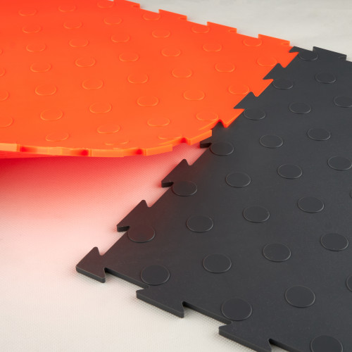 Модульна ПВХ плитка ВсеПласт "Преміум монетка" 387x387x5 мм супер помаранчевий